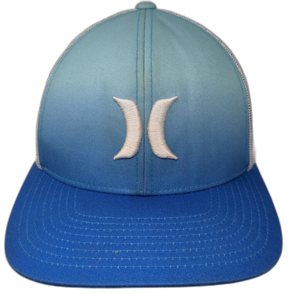 Hurley Trucker Hat Blue One Size Gradient Mesh Snapback Logo Buckle Exclusive